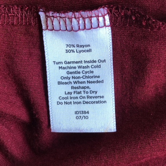 Talbots Beaded Scoop Neck Dark Burgundy Top XS - Picture 6 of 12